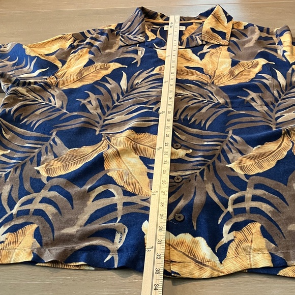 Caribbean Men's Casual Button Down Shirt - Blue and Tan Size 3XB - Picture 7 of 9